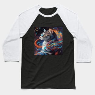 Whiskers Among the Stars: Colorful Cats in the Universe Baseball T-Shirt